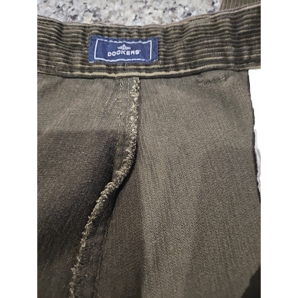 Mens Levi DOCKERS Brown Corduroy Pants 38x34 (37x33) Retro Y2K Cuffed, Pleated - Picture 4 of 11